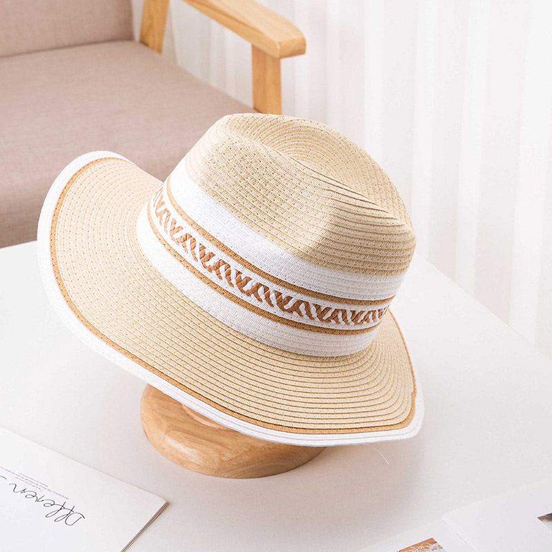 Laadukas Summer Stripe Straw Fedora aurinkohattu