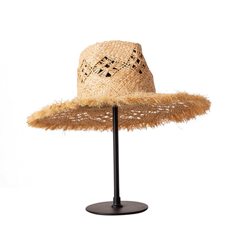 Lady's raffia olki fedora aurinkohattu valmistettu Kiinassa