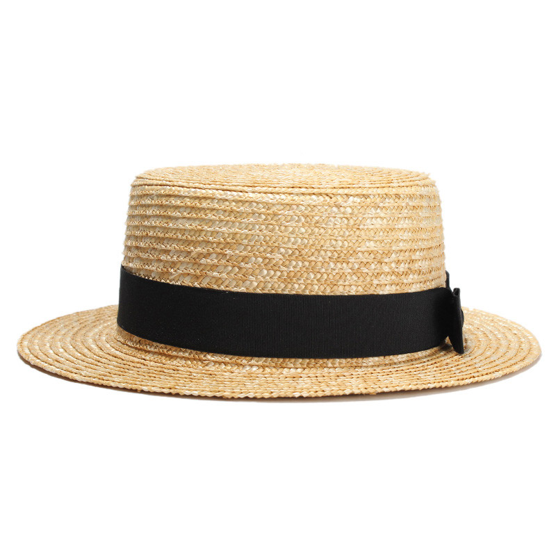 Straw Boater hattu jousisolmulla