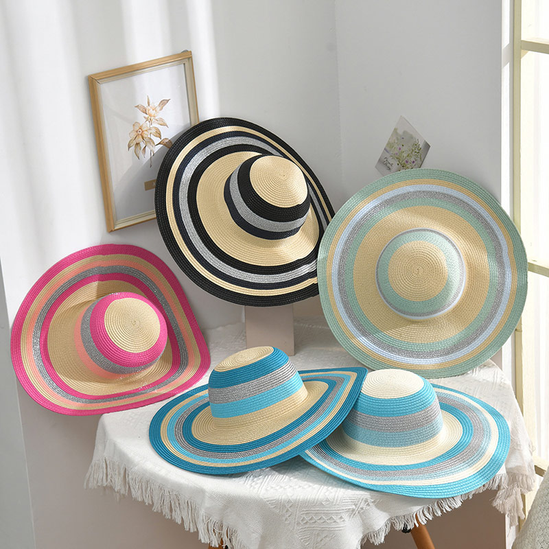 Tukkukauppa Lady's Elegant Stripe Floppy Beach Hat